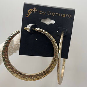 Gennaro Hoop Earrings Gold Tone retro Style